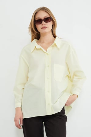 Basic Tek Cepli Oversize Gömlek