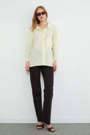 Basic Tek Cepli Oversize Gömlek