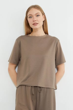 Basic Bisiklet Yaka Modal Tişört