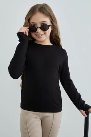 Basic Parmak Geçirmeli Modal Kız Çocuk Body