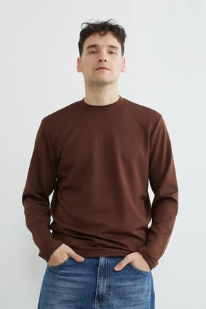 Basic Bisiklet Yaka Modal Sweatshirt