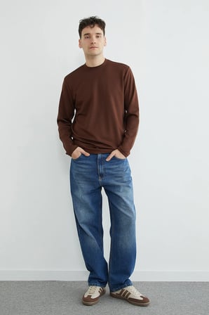 Basic Bisiklet Yaka Modal Sweatshirt