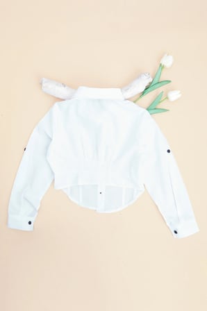 Basic Beli Gipeli Crop Kız Çocuk Gömlek