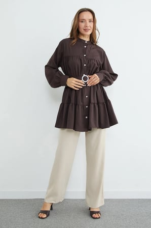 Fullamodest Beli Kemerli Taşlı Tunik