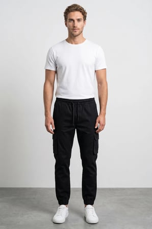 Beli Bağlamalı Kargo Cepli Jogger Pantolon