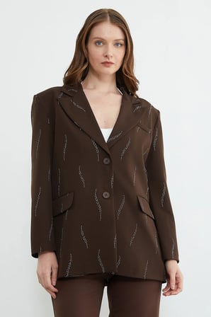 Taş Detaylı Blazer Ceket