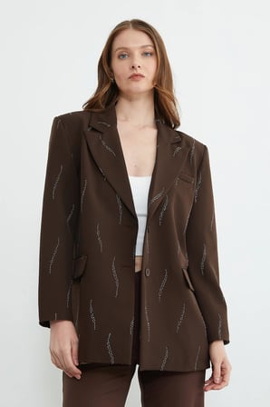 Taş Detaylı Blazer Ceket