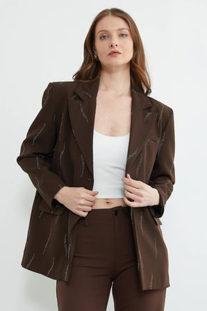 Taş Detaylı Blazer Ceket