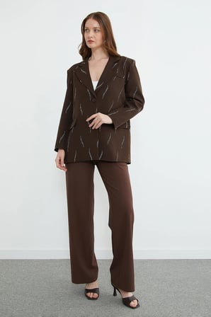 Taş Detaylı Blazer Ceket