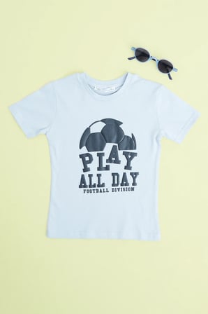 Play All Day Yazı Baskılı Erkek Çocuk Tişört
