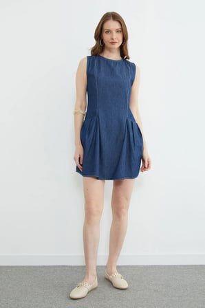 Cepli Pileli Mini Boy Jean Elbise