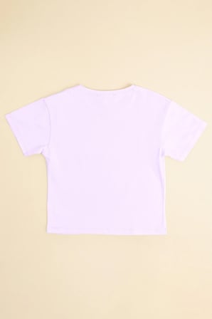 Fiyonk Baskılı Crop Kız Çocuk Tişört