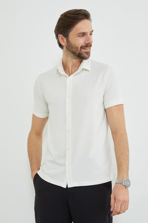 Fitilli Kolu Katlı Slim Fit Gömlek