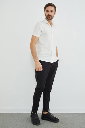 Fitilli Kolu Katlı Slim Fit Gömlek