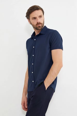 Fitilli Kolu Katlı Slim Fit Gömlek