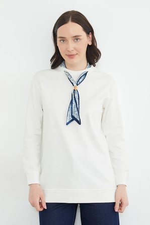 Fullamodest Fular Detaylı Bisiklet Yaka Tunik