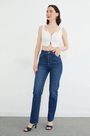 Basic Çift Fermuarlı Kaplı Bluz