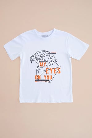 %100 Pamuk My Eyes On You Baskılı Erkek Çocuk Tişört