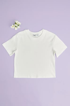 %100 Pamuk Basic Salaş Kız Çocuk Tişört