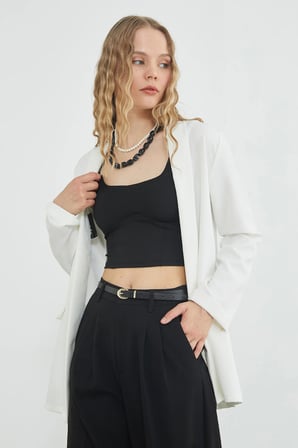 Duble Kol Şal Yaka Blazer Ceket
