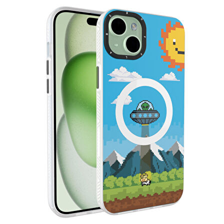 Buff iPhone 15 Plus MagKit Desenli Kılıf UFO