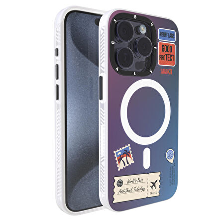 Buff iPhone 15 Pro MagKit Desenli Kılıf Travel