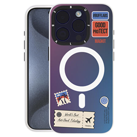 Buff iPhone 15 Pro MagKit Desenli Kılıf Travel