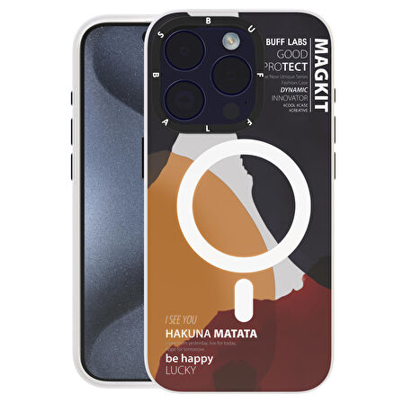 Buff iPhone 15 Pro MagKit Desenli Kılıf Hakuna