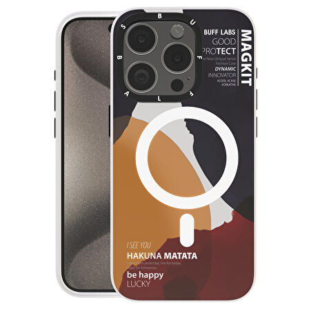 Buff iPhone 15 Pro Max MagKit Desenli Kılıf Hakuna