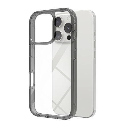 Buff iPhone 16 Pro Air Hybrid Şeffaf Kılıf Smoke Black