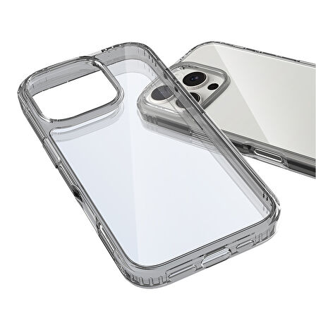 Buff iPhone 16 Pro Air Hybrid Şeffaf Kılıf Smoke Black