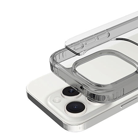 Buff iPhone 16 Pro Air Hybrid Şeffaf Kılıf Smoke Black