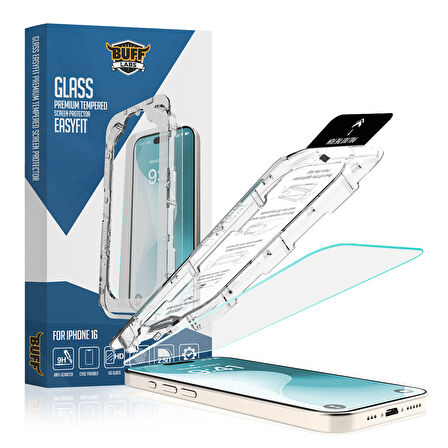 Buff iPhone 16 Glass EasyFit Cam Ekran Koruyucu - Şeffaf