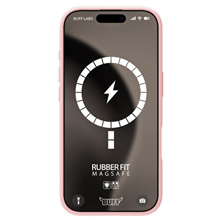 Buff iPhone 16 Pro Max Magsafe Rubber Fit Silikon Kılıf Light Pink