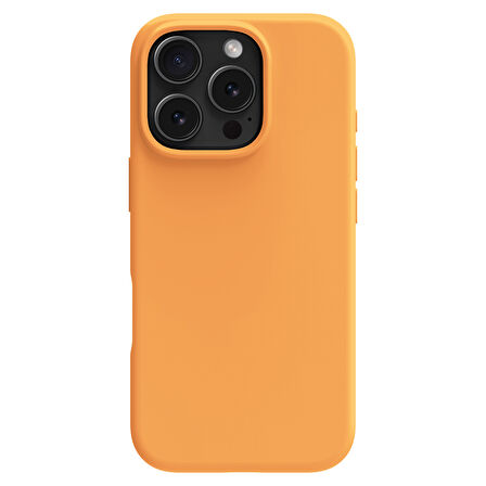 Buff iPhone 16 Pro Max Magsafe Rubber Fit Silikon Kılıf Orange Sorbet