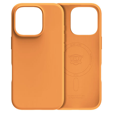 Buff iPhone 16 Pro Magsafe Rubber Fit Silikon Kılıf Orange Sorbet