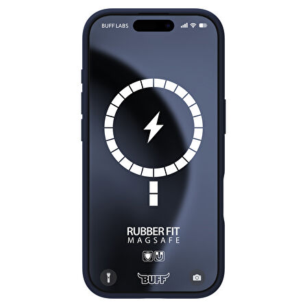 Buff iPhone 16 Pro Magsafe Rubber Fit Silikon Kılıf Storm Blue