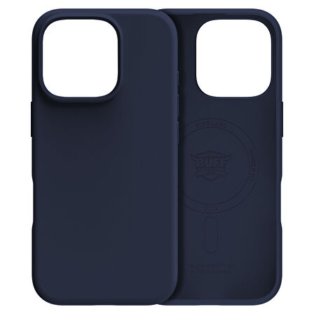 Buff iPhone 16 Pro Magsafe Rubber Fit Silikon Kılıf Storm Blue