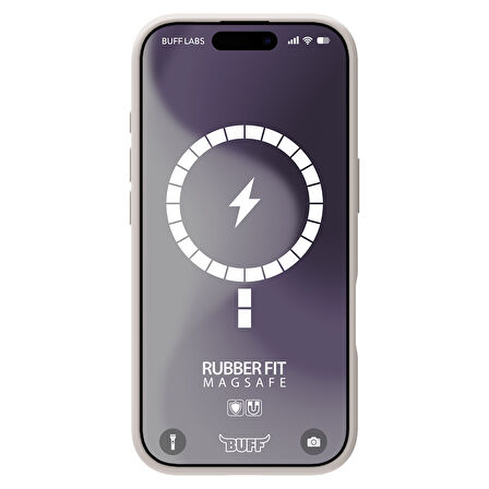 Buff iPhone 16 Plus Magsafe Rubber Fit Silikon Kılıf Stone Gray