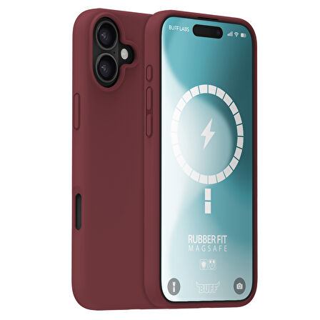 Buff iPhone 16 Magsafe Rubber Fit Silikon Kılıf Plum