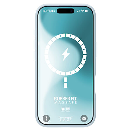 Buff iPhone 16 Magsafe Rubber Fit Silikon Kılıf Light Blue