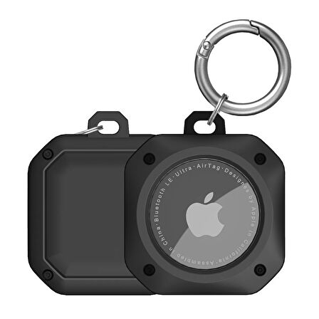 Buff TagSafe ProShield Taşınabilir Anahtarlık AirTag Kılıf Black
