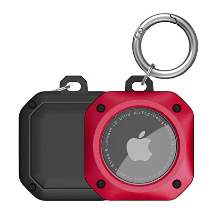 Buff TagSafe ProShield Taşınabilir Anahtarlık AirTag Kılıf Red