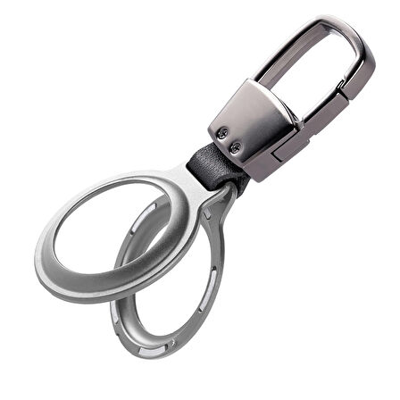 Buff TagSafe HookSteel Taşınabilir Anahtarlık AirTag Kılıf Silver