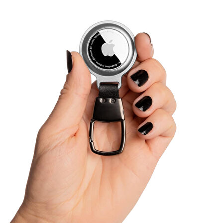Buff TagSafe HookSteel Taşınabilir Anahtarlık AirTag Kılıf Silver