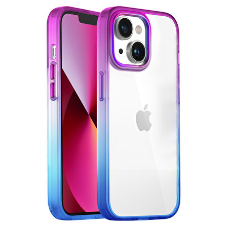 Buff iPhone 13 Air Bumper Rainbow Kılıf Blue Purple