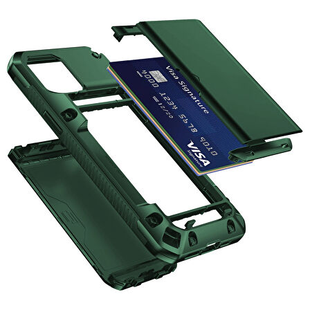 Buff iPhone 13 Slide Armor Kılıf Dark Green