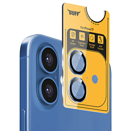 Buff iPhone 17 Metal Kamera Lens Koruyucu - Siyah