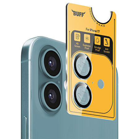 Buff iPhone 17 Metal Kamera Lens Koruyucu - Siyah