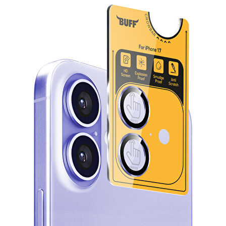 Buff iPhone 17 Metal Kamera Lens Koruyucu - Siyah